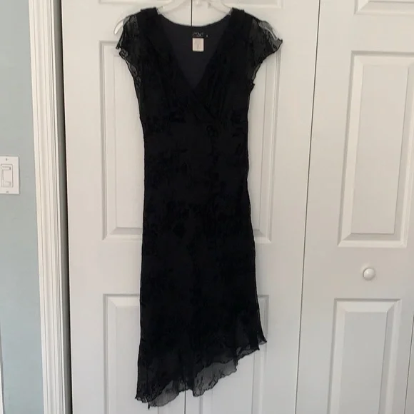CDC | Dresses | Black Dress With Sheer Overlay | Poshmark